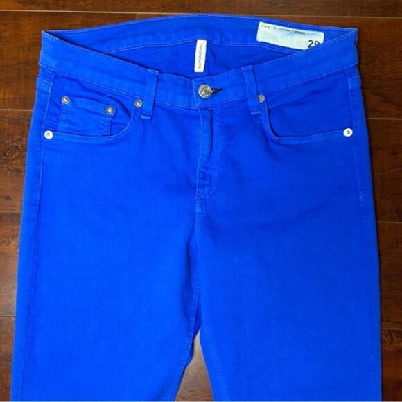 RAG & BONE Designer Denim Elephant Bell Jeans Cobalt Mid Rise Flare Size 29 - Picture 4 of 12